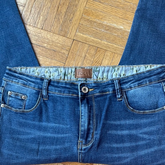 POL Blue Slim Fit Distressed Boyfriend Jeans Size Large -Free With $50 Purchase - Picture 10 of 12